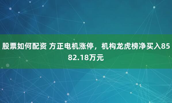 股票如何配资 方正电机涨停，机构龙虎榜净买入8582.18万元